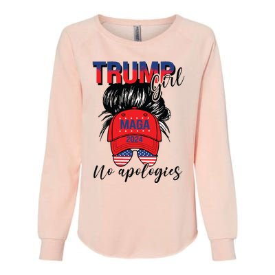 Trump Girl No Apologies Patriotic American Womens California Wash Sweatshirt