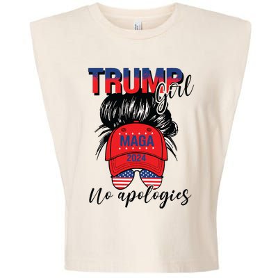 Trump Girl No Apologies Patriotic American Garment-Dyed Women's Muscle Tee