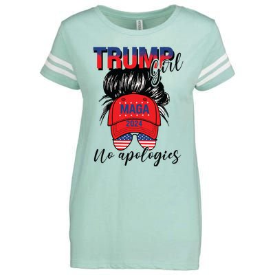 Trump Girl No Apologies Patriotic American Enza Ladies Jersey Football T-Shirt