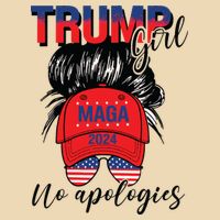 Trump Girl No Apologies Patriotic American Drawstring Bag