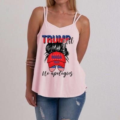 Trump Girl No Apologies Patriotic American Women's Strappy Tank