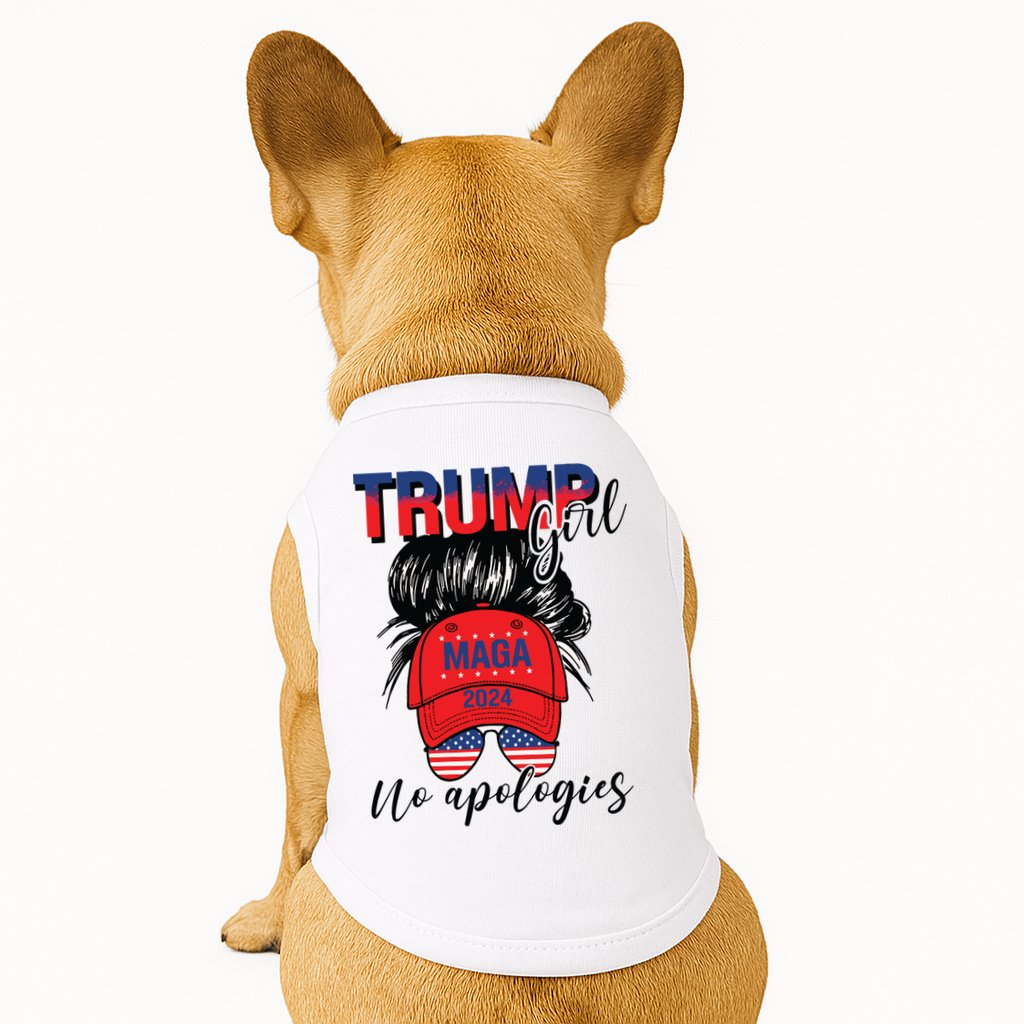 Trump Girl No Apologies Patriotic American Doggie Tank