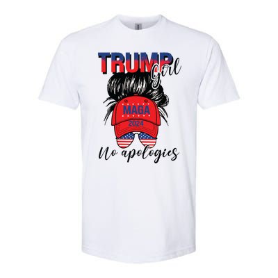 Trump Girl No Apologies Patriotic American Softstyle CVC T-Shirt