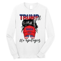 Trump Girl No Apologies Patriotic American Long Sleeve Shirt