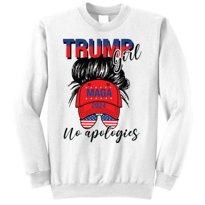 Trump Girl No Apologies Patriotic American Sweatshirt