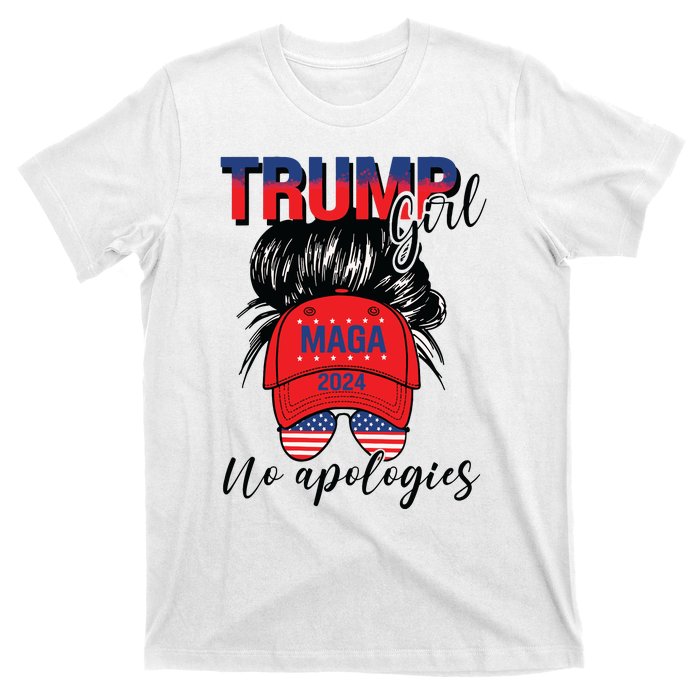 Trump Girl No Apologies Patriotic American T-Shirt