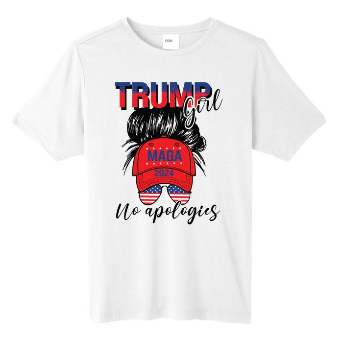 Trump Girl No Apologies Patriotic American Tall Fusion ChromaSoft Performance T-Shirt