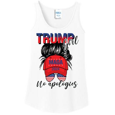 Trump Girl No Apologies Patriotic American Ladies Essential Tank