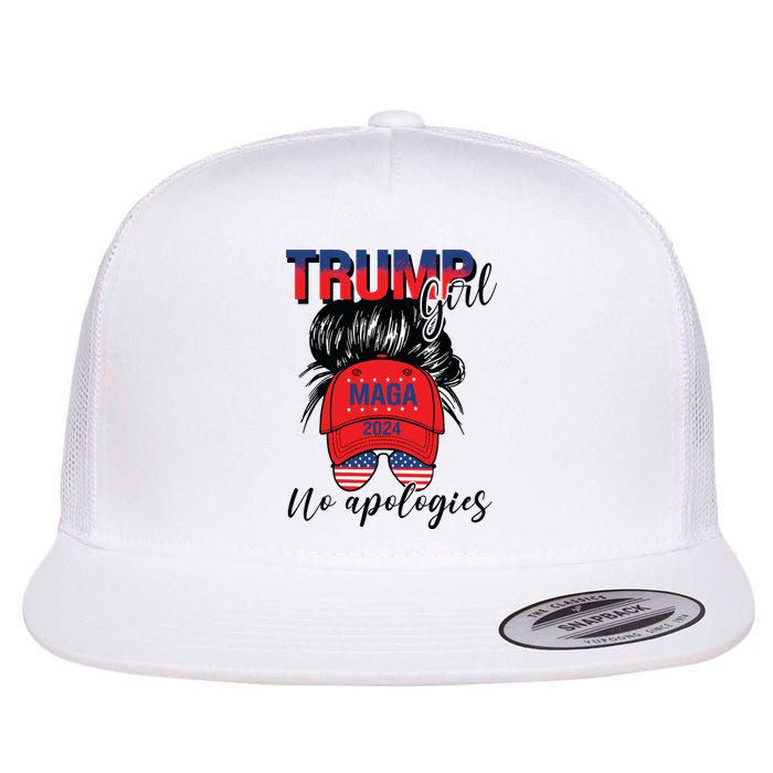 Trump Girl No Apologies Patriotic American Flatbill Hat