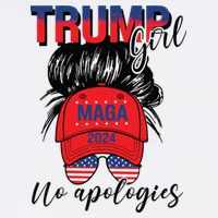 Trump Girl No Apologies Patriotic American Flatbill Hat