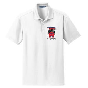 Trump Girl No Apologies Patriotic American Dry Zone Grid Polo