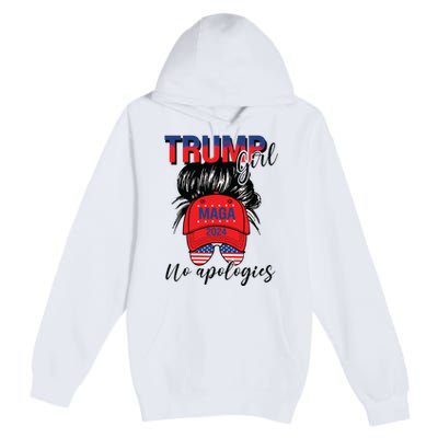 Trump Girl No Apologies Patriotic American Premium Pullover Hoodie