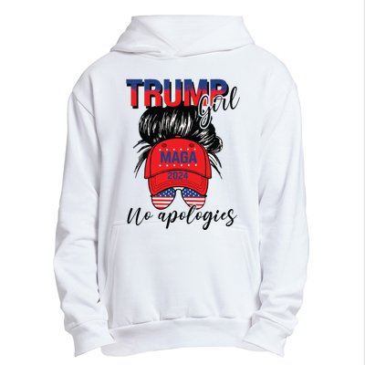 Trump Girl No Apologies Patriotic American Urban Pullover Hoodie