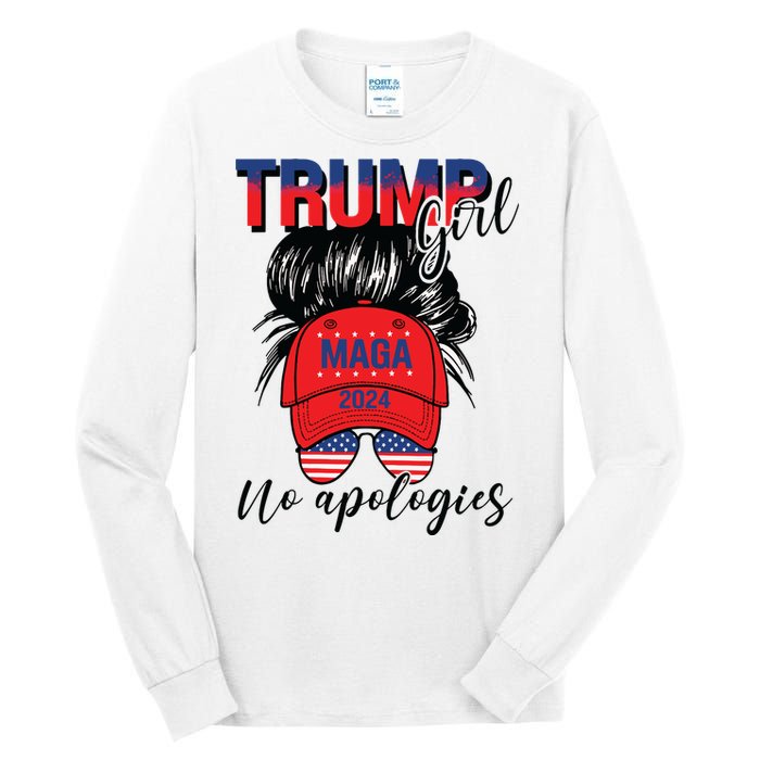 Trump Girl No Apologies Patriotic American Tall Long Sleeve T-Shirt