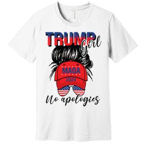 Trump Girl No Apologies Patriotic American Premium T-Shirt