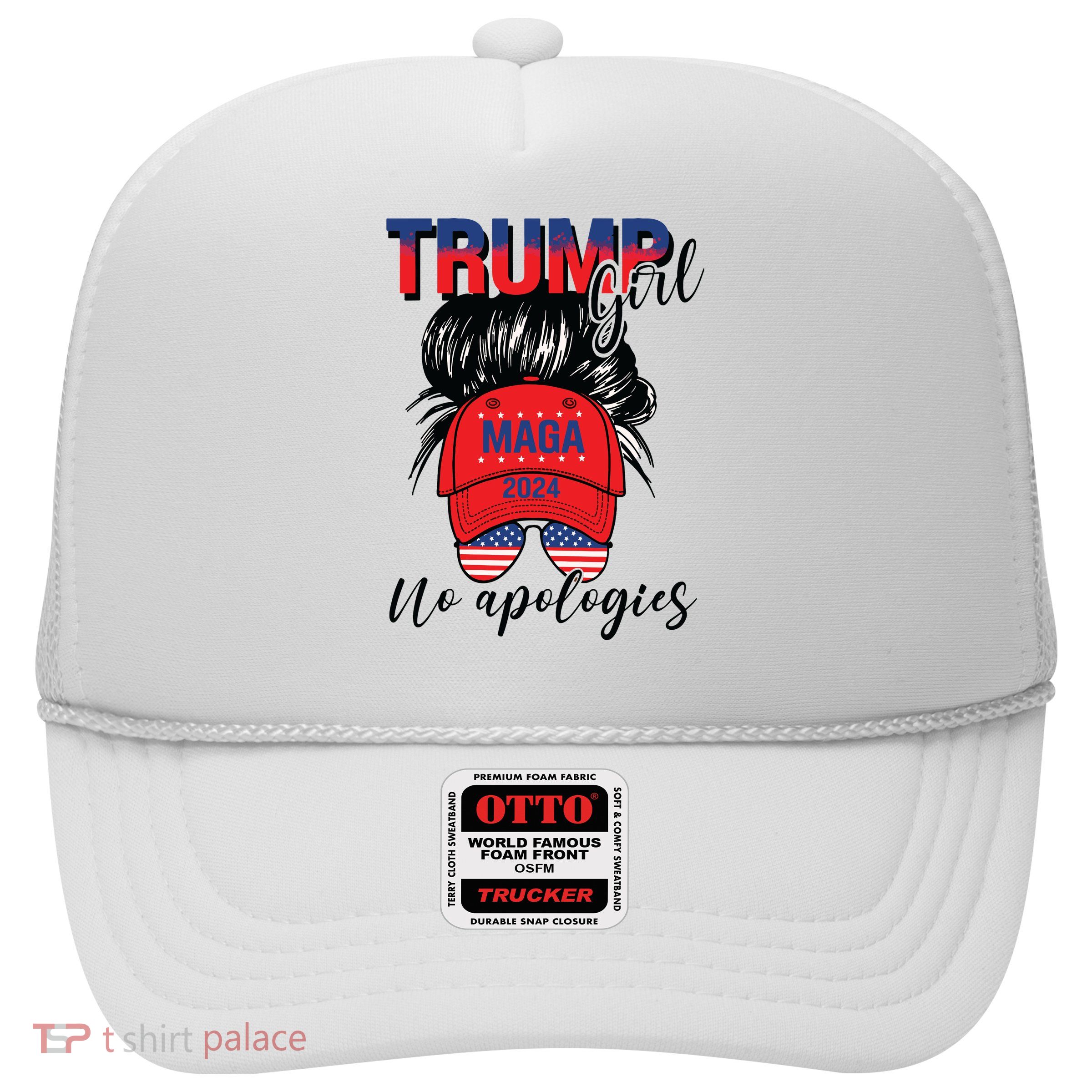 Trump Girl No Apologies Patriotic American Trucker Hat