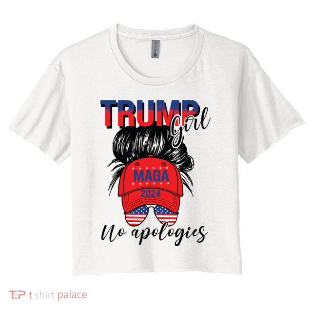 Trump Girl No Apologies Patriotic American Crop Top