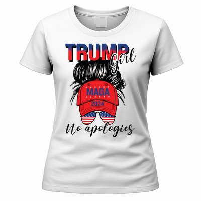 Trump Girl No Apologies Patriotic American Women's T-Shirt