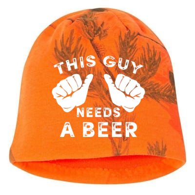 This Guy Needs A Beer - Funnys Drinking Gift Tee Kati - Camo Knit Beanie