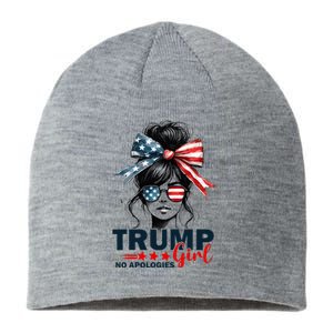 Trump Girl No Apologies Messy Bun Sunglasses Trump 2024 Sustainable Beanie