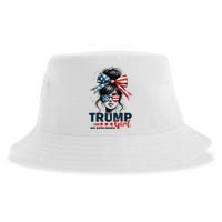 Trump Girl No Apologies Messy Bun Sunglasses Trump 2024 Sustainable Bucket Hat