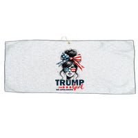 Trump Girl No Apologies Messy Bun Sunglasses Trump 2024 Large Microfiber Waffle Golf Towel