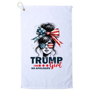 Trump Girl No Apologies Messy Bun Sunglasses Trump 2024 Platinum Collection Golf Towel