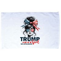 Trump Girl No Apologies Messy Bun Sunglasses Trump 2024 Microfiber Hand Towel