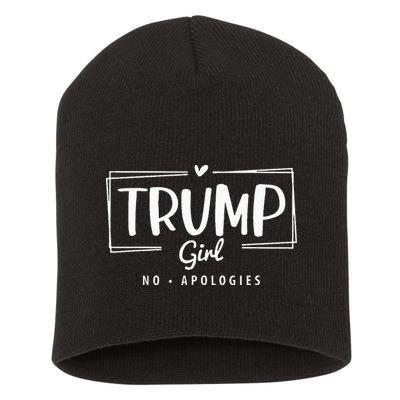 Trump Girl No Apologies Election 2024 Short Acrylic Beanie