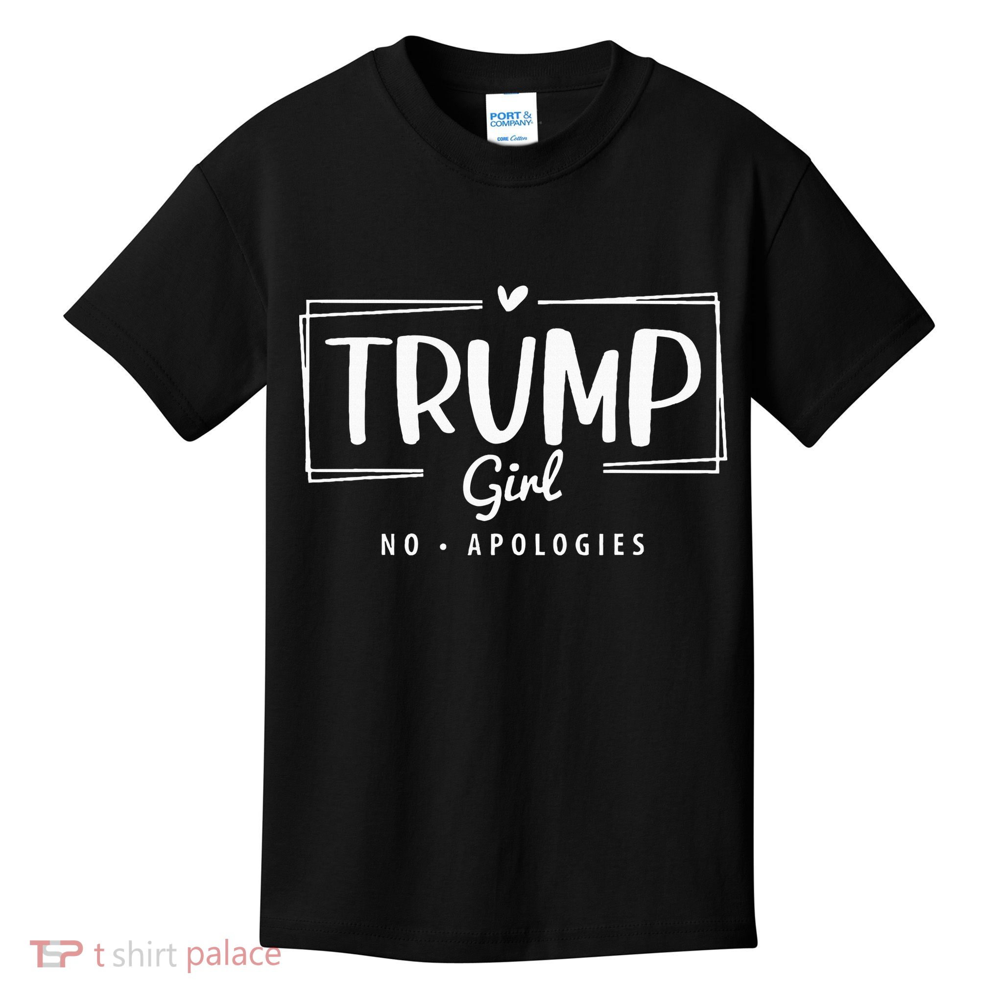 Trump Girl No Apologies Election 2024 Kids T-Shirt