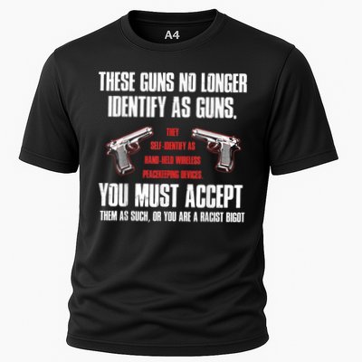 These Guns No Longer Identify As Guns Funny Gun Performance Shirt