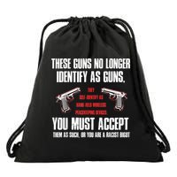 These Guns No Longer Identify As Guns Funny Gun Drawstring Bag