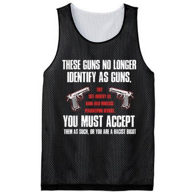 These Guns No Longer Identify As Guns Funny Gun Mesh Reversible Basketball Jersey Tank