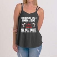 These Guns No Longer Identify As Guns Funny Gun Women's Strappy Tank