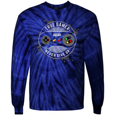 True Gamer Never Give Up Tie-Dye Long Sleeve Shirt