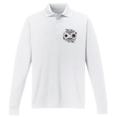 True Gamer Never Give Up Performance Long Sleeve Polo