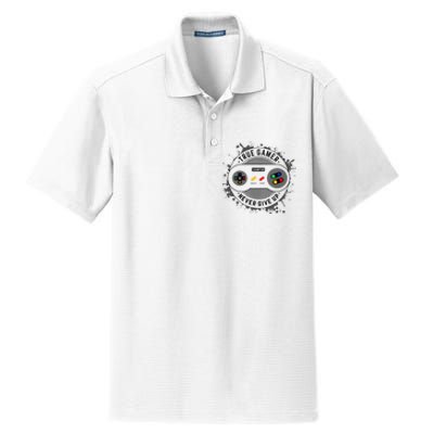 True Gamer Never Give Up Dry Zone Grid Polo