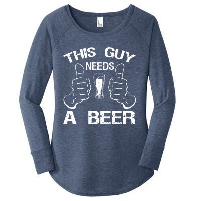 This Guy Needs A Beer Women's Perfect Tri Tunic Long Sleeve Shirt