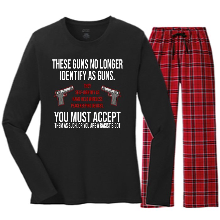 These Guns No Longer Identify As Guns Women's Long Sleeve Flannel Pajama Set 