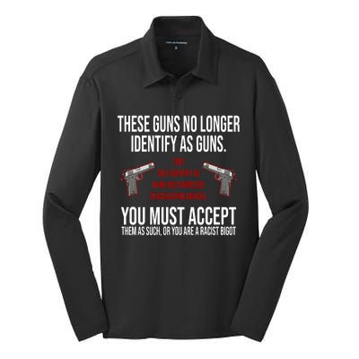 These Guns No Longer Identify As Guns Silk Touch Performance Long Sleeve Polo