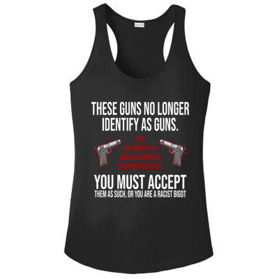 These Guns No Longer Identify As Guns Ladies PosiCharge Competitor Racerback Tank
