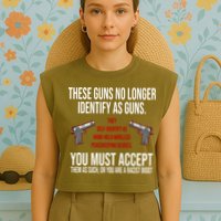 These Guns No Longer Identify As Guns Garment-Dyed Women's Muscle Tee