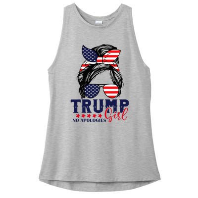 Trump Girl No Apologies Election 2024 Ladies PosiCharge Tri-Blend Wicking Tank