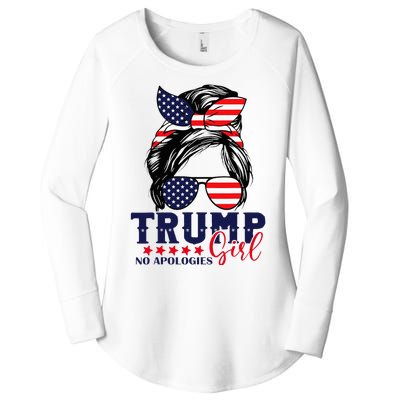 Trump Girl No Apologies Election 2024 Women's Perfect Tri Tunic Long Sleeve Shirt