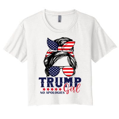 Trump Girl No Apologies Election 2024 Women's Crop Top Tee