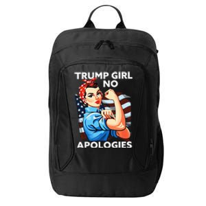 Trump Girl No Apologies Patriotic American City Backpack