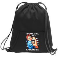 Trump Girl No Apologies Patriotic American Sweatshirt Cinch Pack Bag