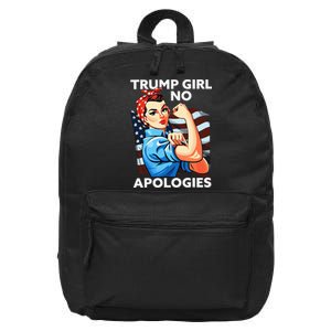 Trump Girl No Apologies Patriotic American 16 in Basic Backpack