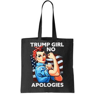 Trump Girl No Apologies Patriotic American Tote Bag