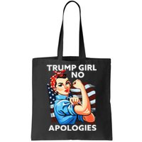 Trump Girl No Apologies Patriotic American Tote Bag